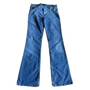 Danesi Bootcut Low Rise Jeans Size 8 Waist Medium Wash Embroidered Seat
